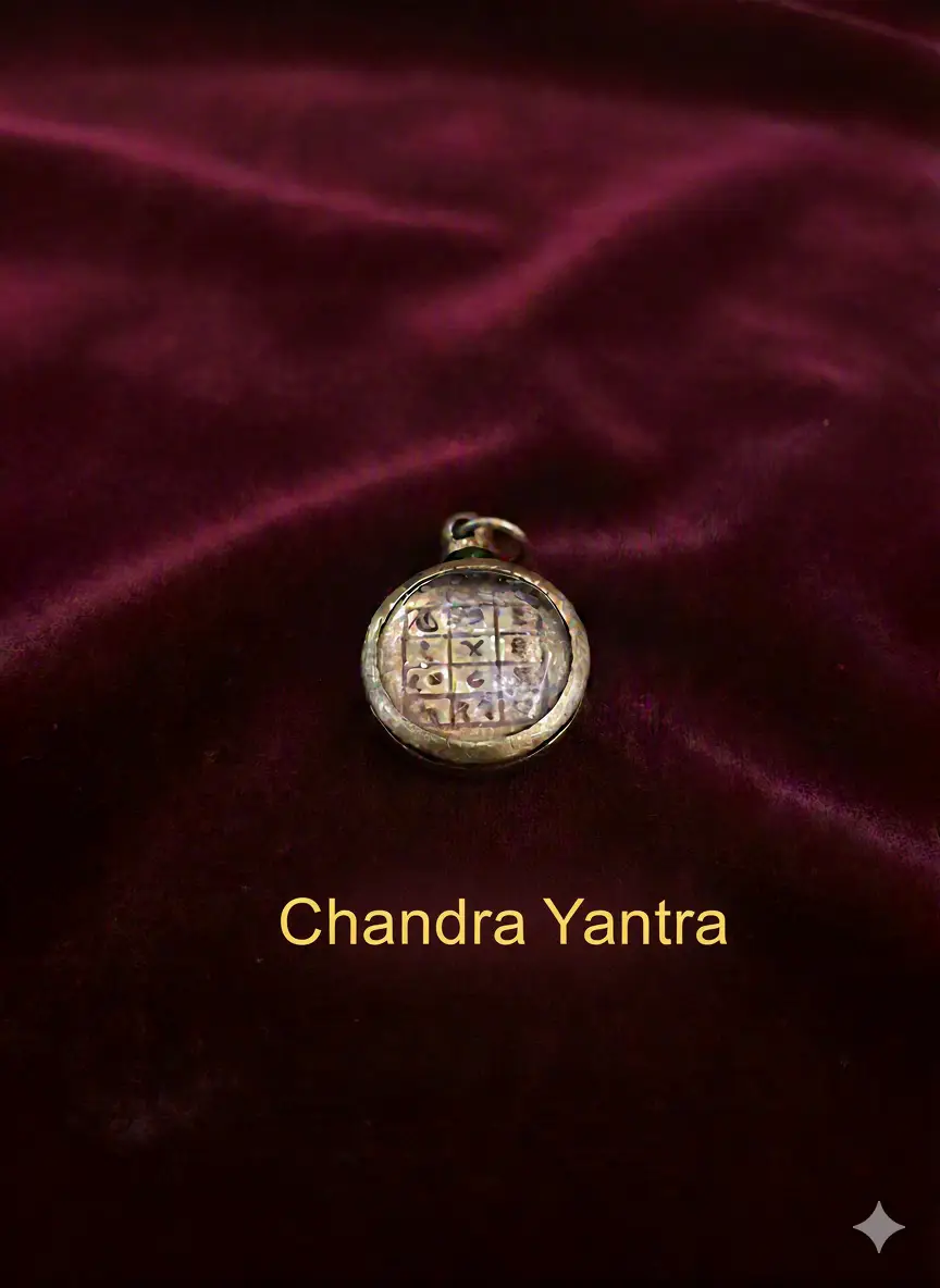 ASTROBJ Chandra Yantra Pendant/Locket, Copper Round Metal Charm | In Ashtadhatu For Men & Women Original | Siddh & Enersiged A+++ Quality view 2