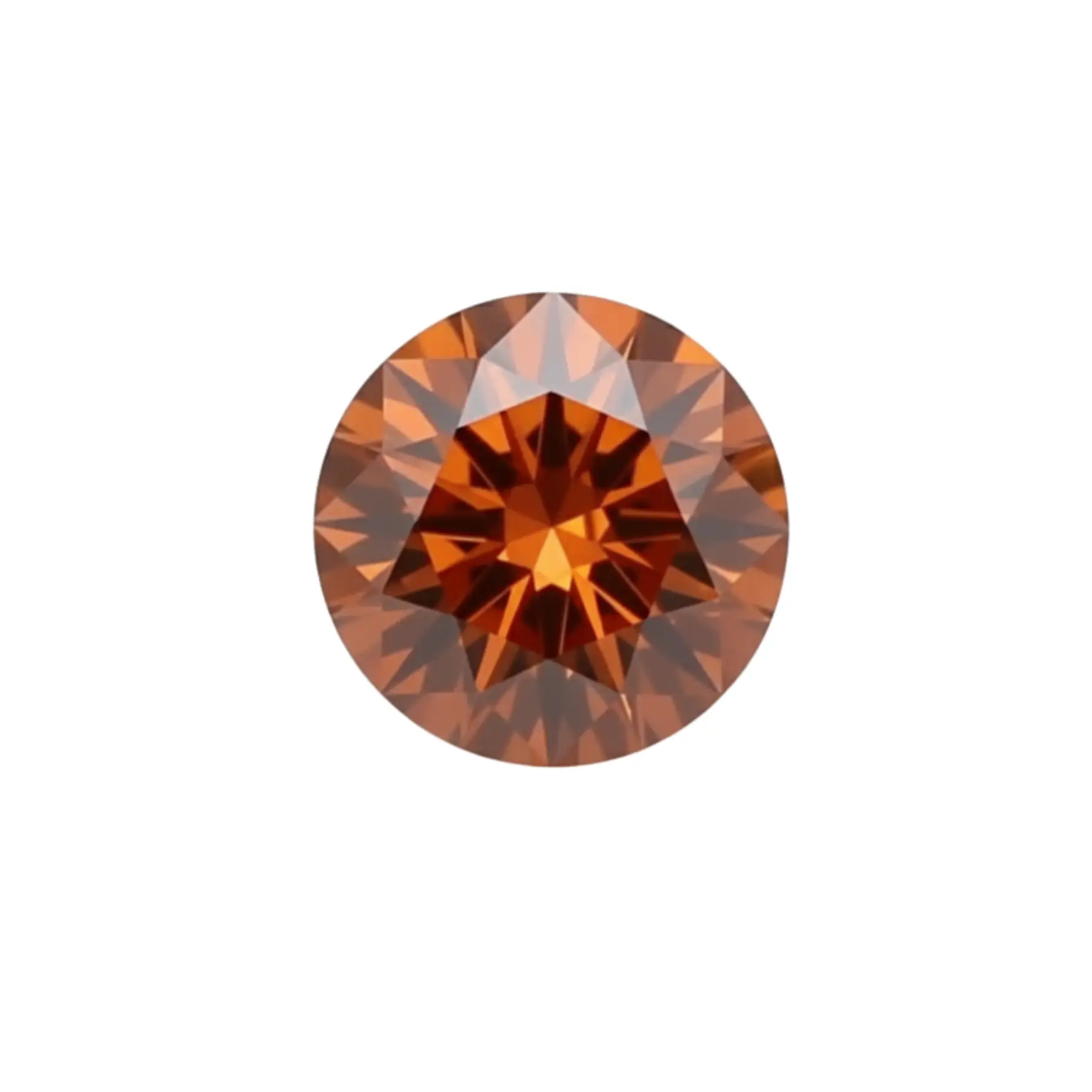 3 Ratti (2.90-3.30 Carat) Red Orange American Diamond Zircon Gemstone (Round Shape) | ASTROBJ view 2