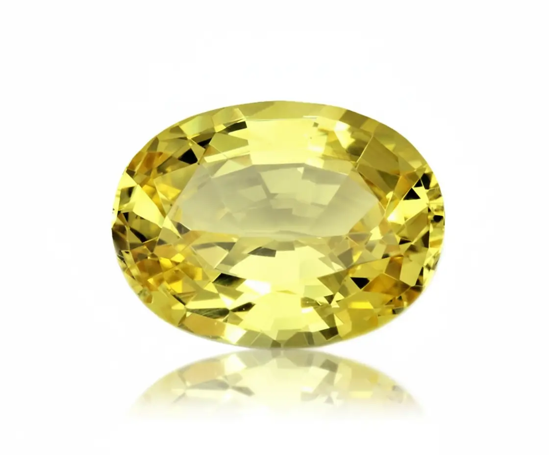 4-5 Ratti (4.25-4.99 Carat) Yellow American Diamond Yellow Topaz Natural Oval Shape Gemstone (Ovel Shape) | ASTROBJ view 5