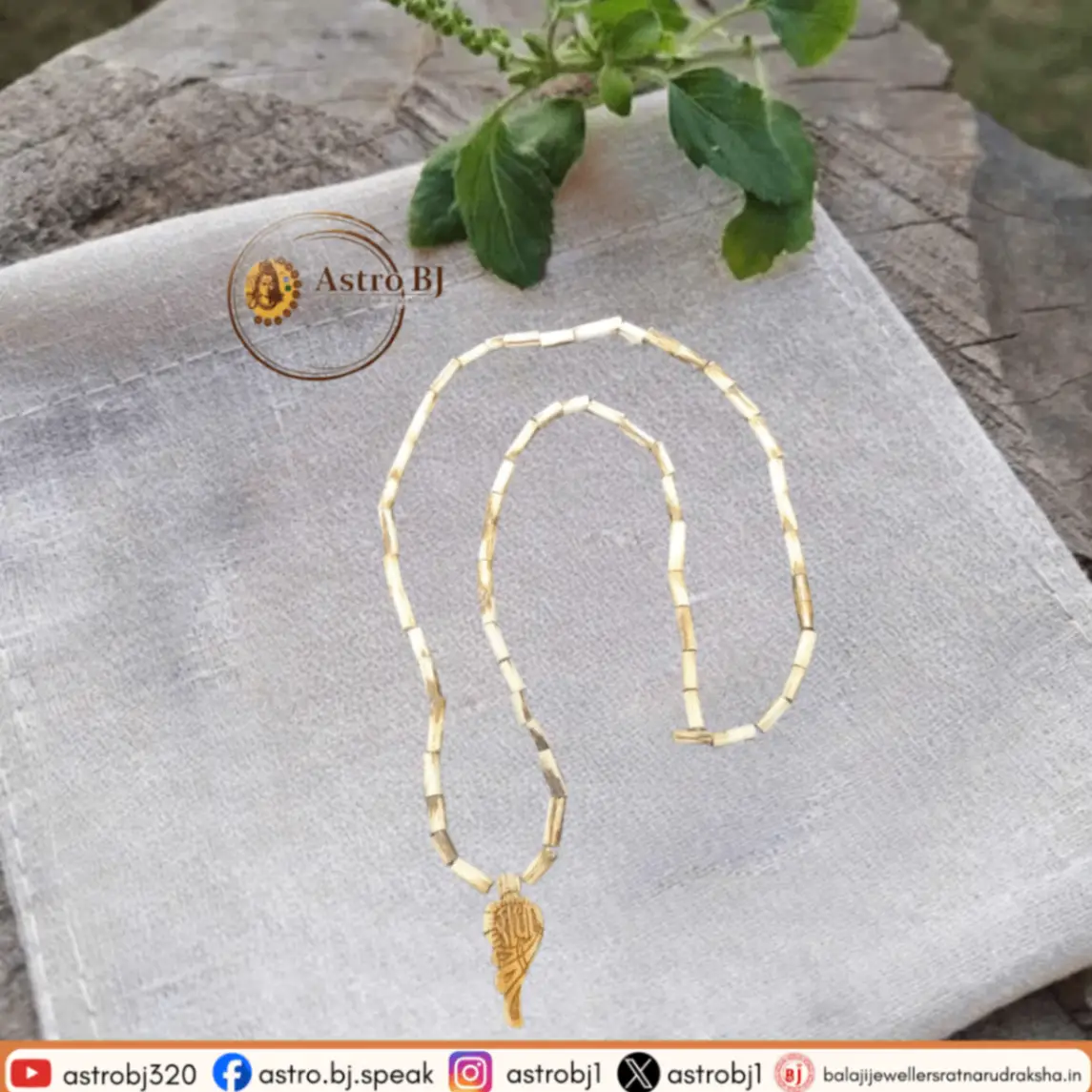 ASTROBJ Original Tulsi Mala Necklace With Cute Radha Wooden Pendant, Beaded Chain, Spiritual Jewelry | Best For All Men Women | Siddh & Energised Jap Kanthi Mala A+++ Quality view 3