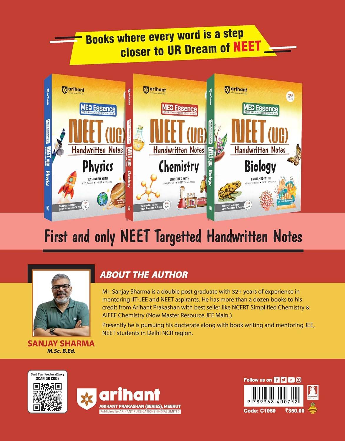 Arihant NEET (UG) Chemistry Handwritten Notes for Exam 2026 l 9789368400752 view 2