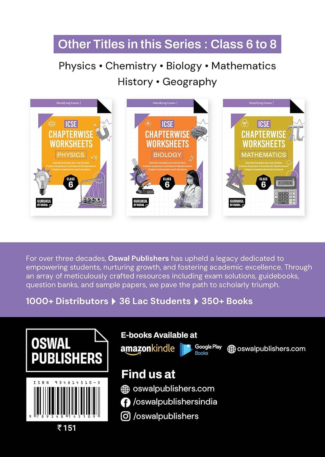 Oswal Gurukul ICSE Chapterwise Worksheets Chemistry Class 6 | 9789348145109 view 3