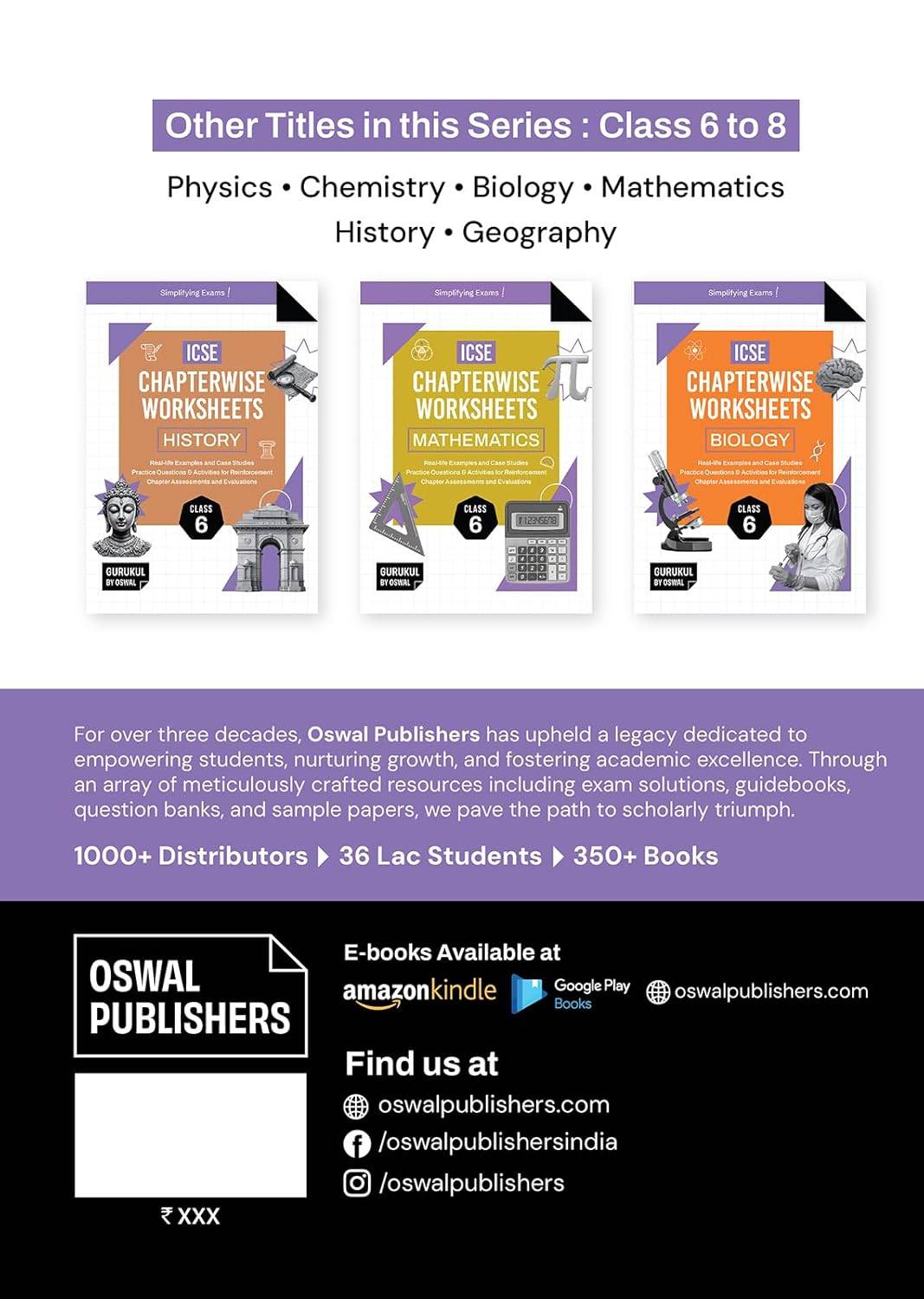 Oswal Gurukul ICSE Chapterwise Worksheets Geography Class 6 | 9789348145895 view 3