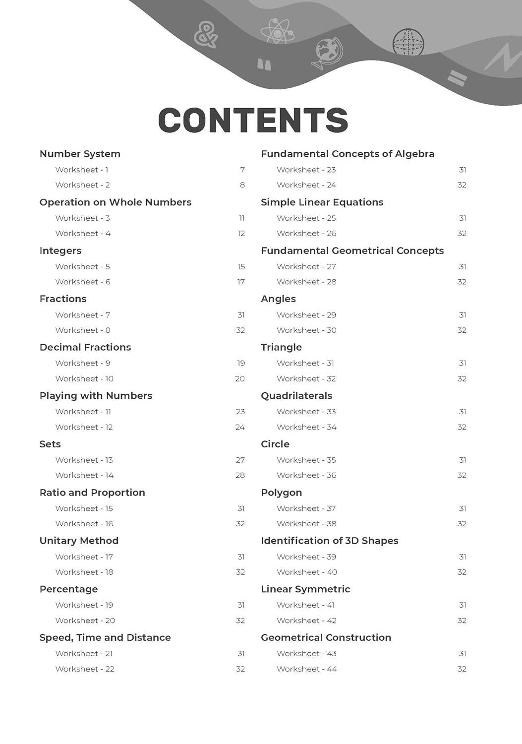 Oswal Gurukul ICSE Chapterwise Worksheets - Mathematics Class 6 | 9789348145017 view 2