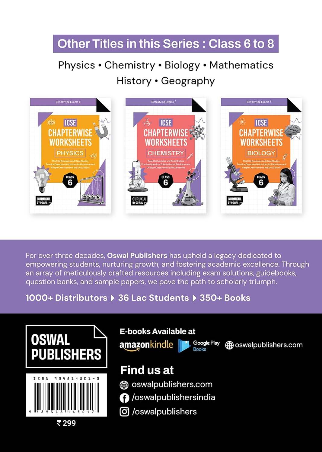 Oswal Gurukul ICSE Chapterwise Worksheets - Mathematics Class 6 | 9789348145017 view 3
