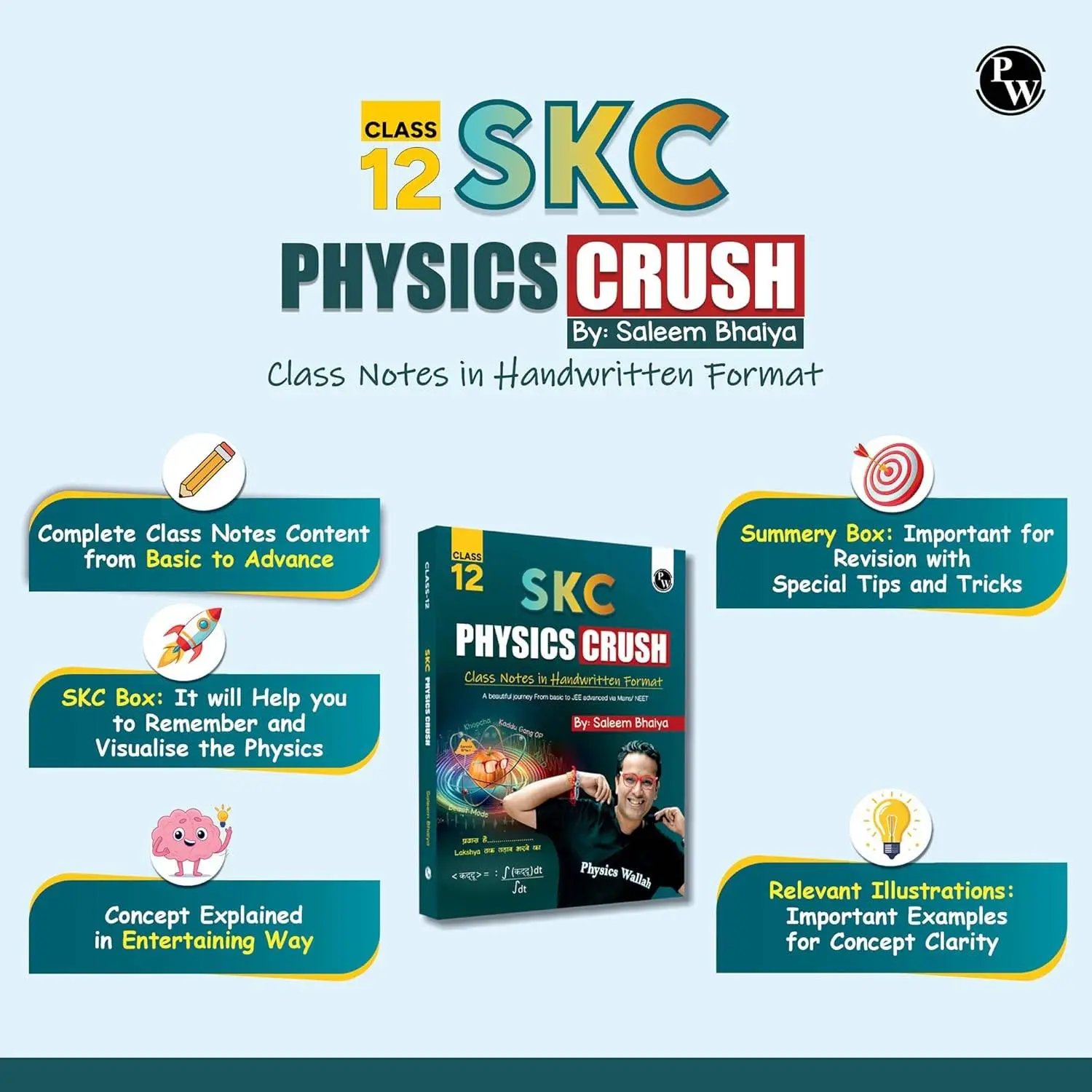 Saleem Bhaiya SKC Class 12 Physics Crush Notes in Handwritten Formate | 9789368972532 view 2