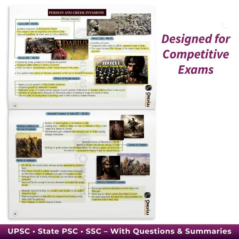 Physic Wallha ONLYIAS UPSC Mindmaps Ancient and Medieval India For UPSC/PSC Competitive Examinations | 9789368971238 view 5