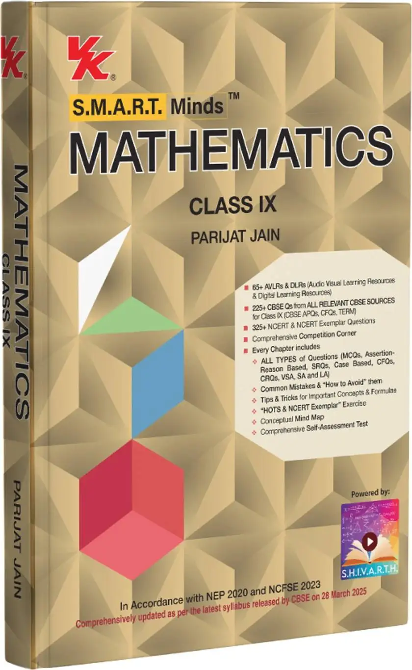V.K Publication S.M.A.R.T. Minds Mathematics Class 9th Parijat Jain | 9789356124165