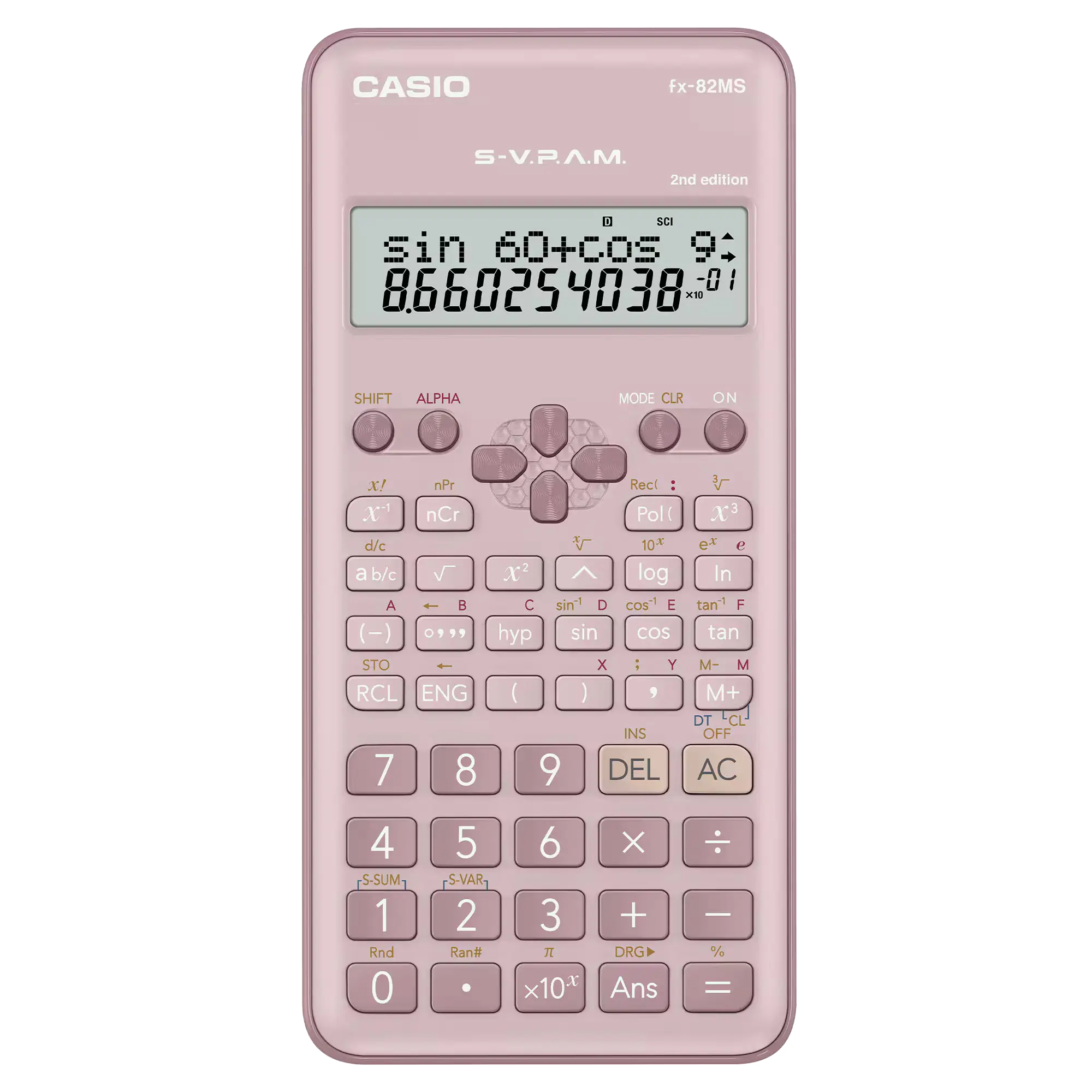 CASIO fx-82MS 2nd Edition Pink Scientific Calculator