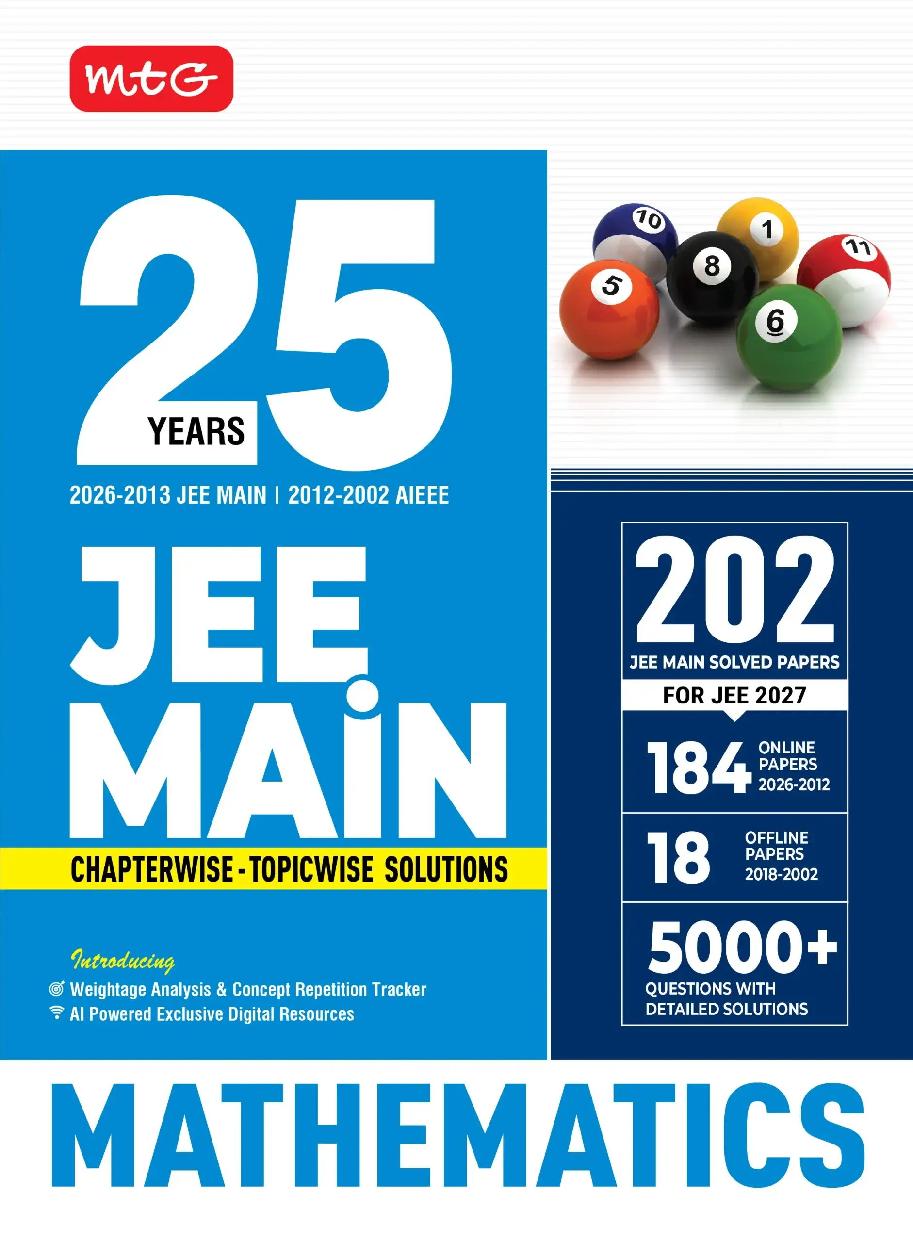 25 Years JEE MAIN Chapterwise Topicwise (2026-2002) – Mathematics For 2027 Exam | 9789375448341
