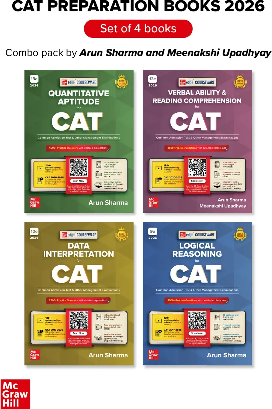 CAT Arun Sharma - 2026-27 - QA + Verbal + DI + LR - Combo Set of 4 Books