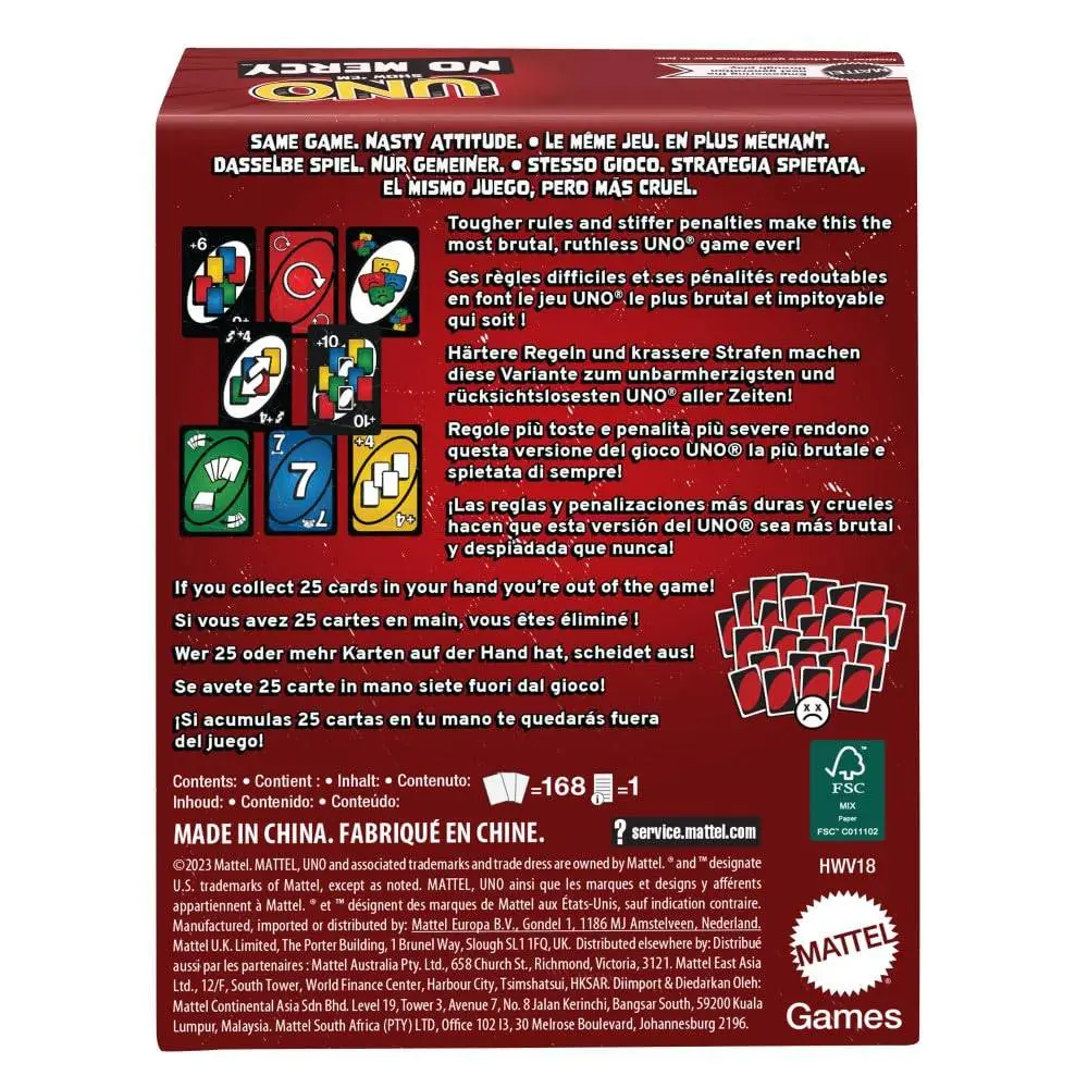 UNO No Mercy Card Game for Kids, Adults & Family Parties and Travel with Extra Cards, Special Rules and Tougher Penalties view 3