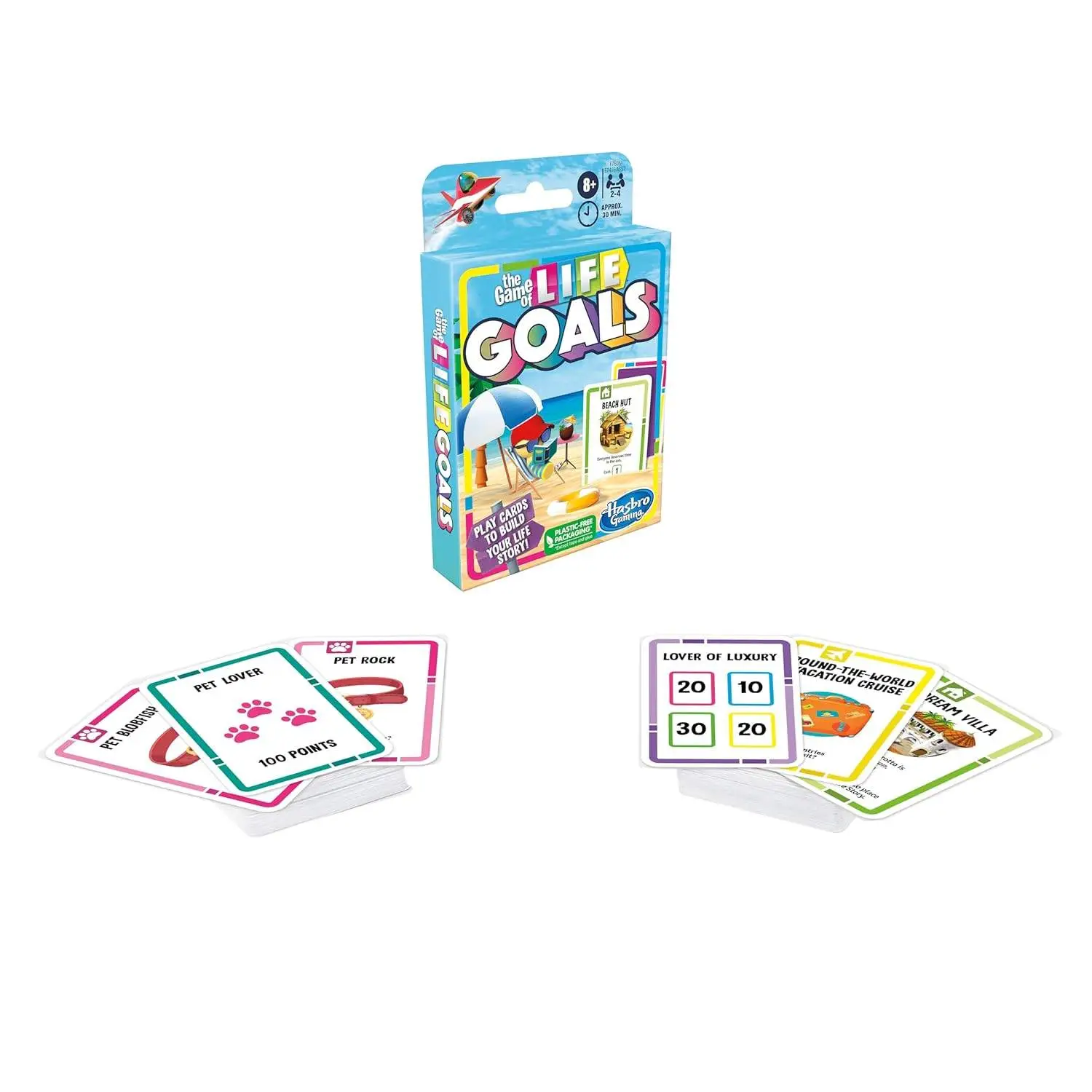 Hasbro Gaming The Game of Life Goals,Quick-Playing Card for 2-4 Players,Life Card Game for Families and Kids Ages 8 and Up, Birthday Gift for Kids view 2