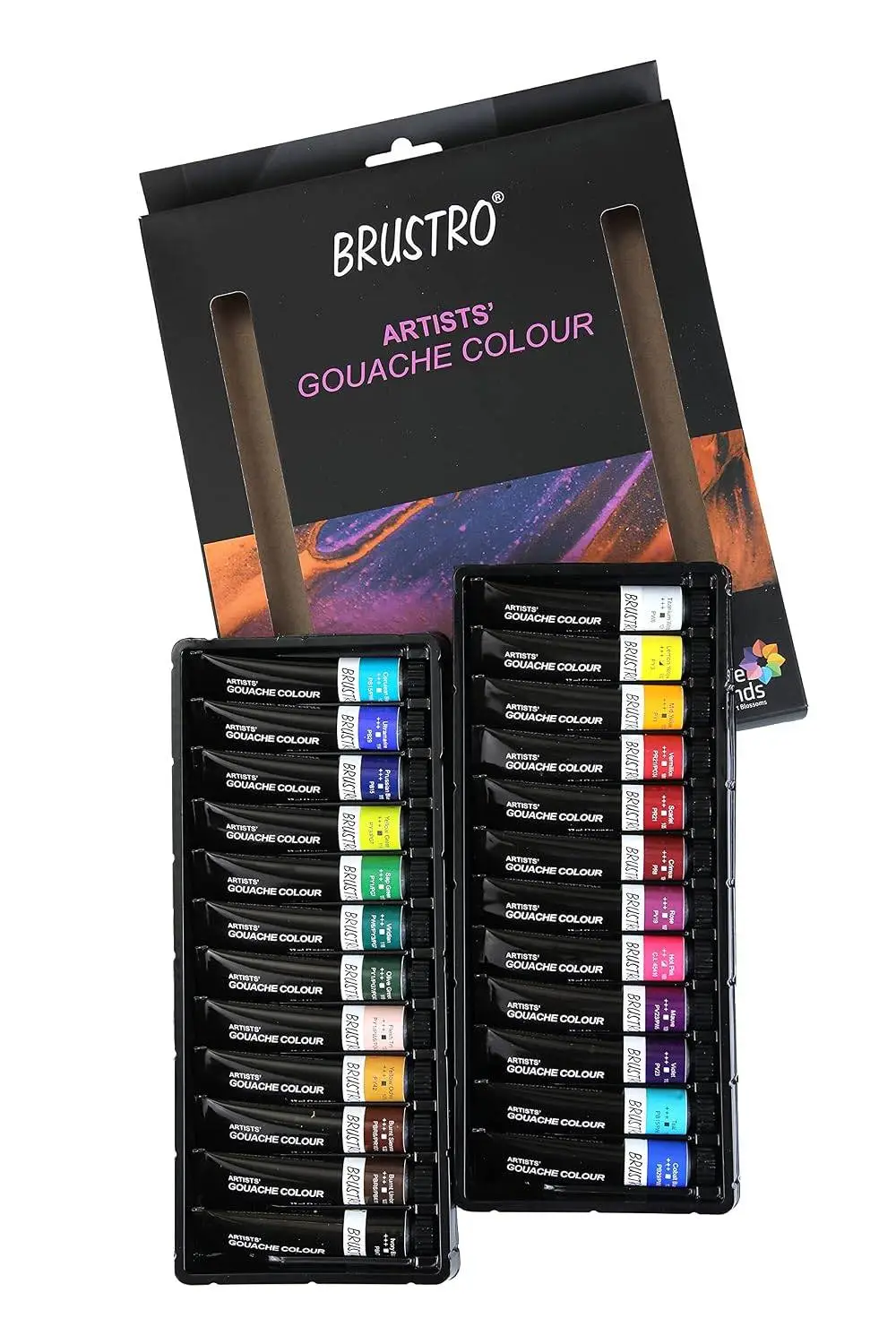 Brustro Artists Gouache Colour | Set of 24 Colors X 12ml Tubes |Perfect for Watercolor paper,Infinite Blending,Non-Toxic,Highly Pigmented,Ideal for Professional Artists,Graphic Designers,Illustrators view 6
