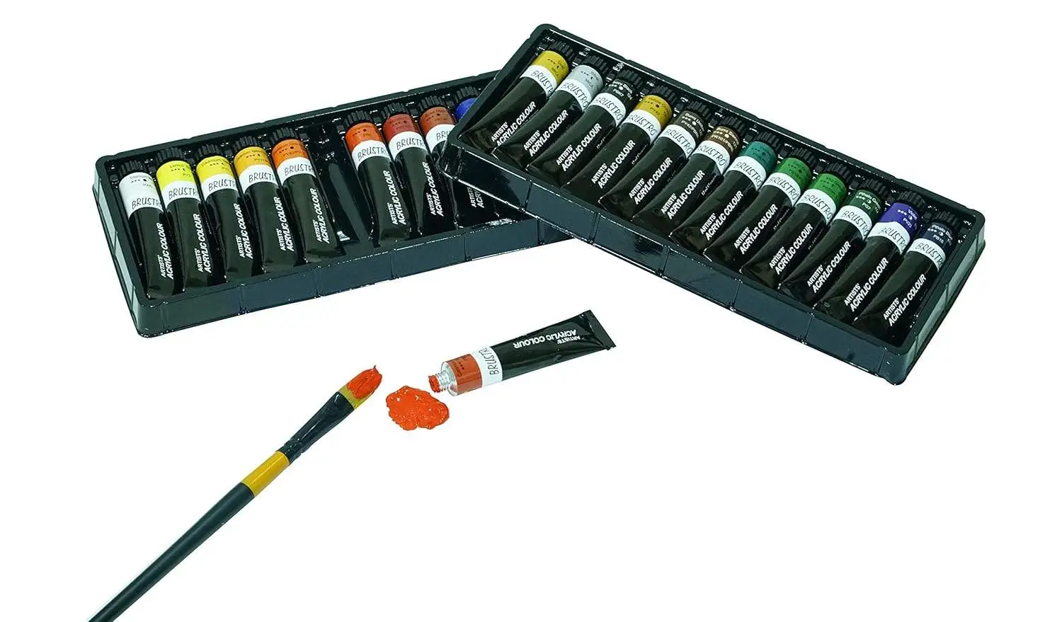 BRUSTRO Acrylic Paint colour set | Set of 24 Colours X 12ml Tubes | Highly pigmented, Opaque Colors, Intermixable, Great Opacity, Perfect For Students, Adults, Beginners, Professionals and Artists view 6