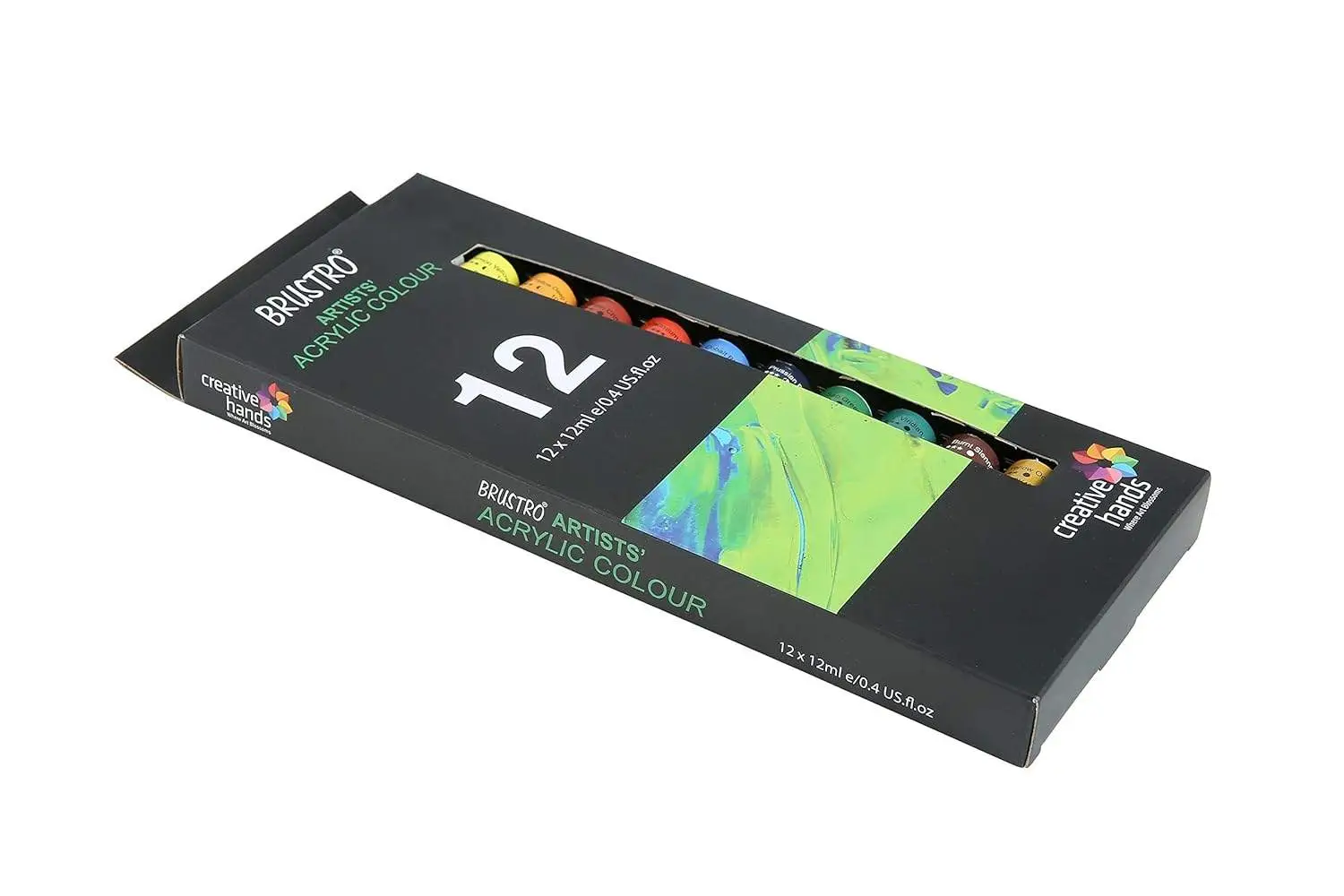 BRUSTRO Artist's Acrylic Colour | Set of 12 Colors X 12ml Tubes | Ideal for Students and Adults,for Canvas, Wood, Leather, Portrait, Pouring Medium Art view 6