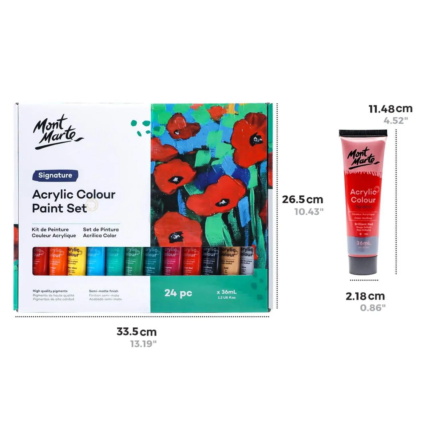 Mont Marte Signature Acrylic Paint(Pastel Colour) Set 24Pcs 36Ml, Multicolour view 3