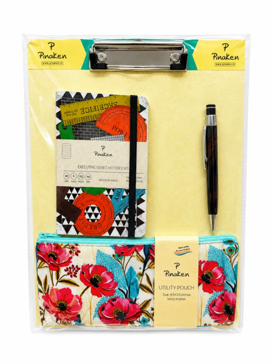 Pinaken Executive Notebook, Exam Pad, Pens & Utility Pouch