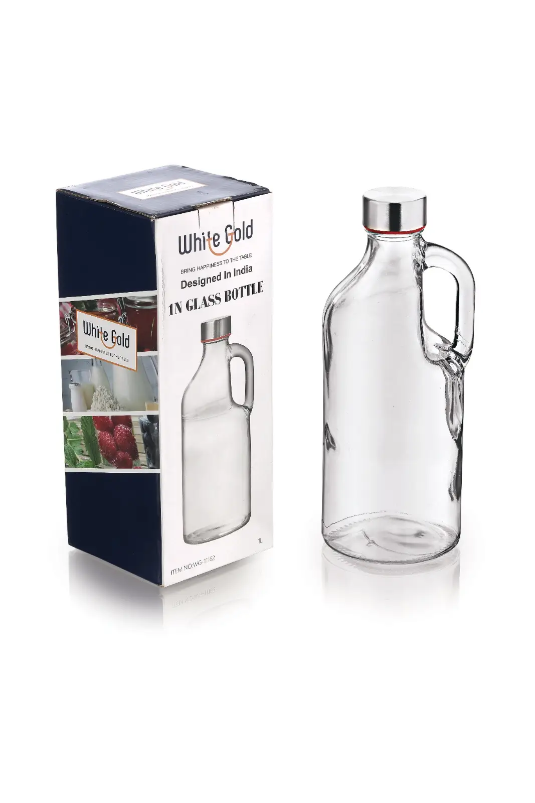 White Gold Glass Bottle