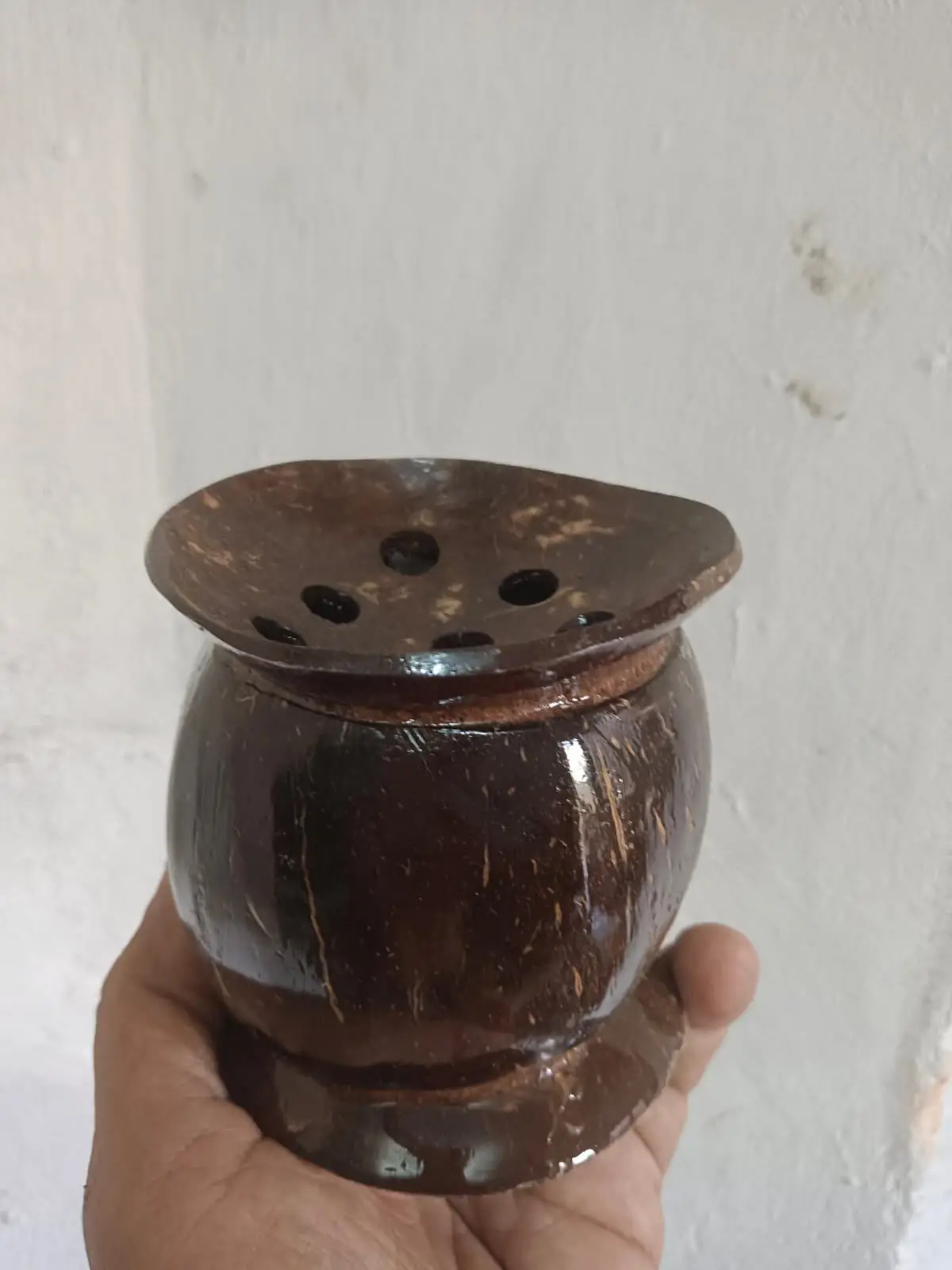 Handcrafted Coconut Shell Pen Stand | Eco-Friendly Desk Organizer | Natural Office Accessory