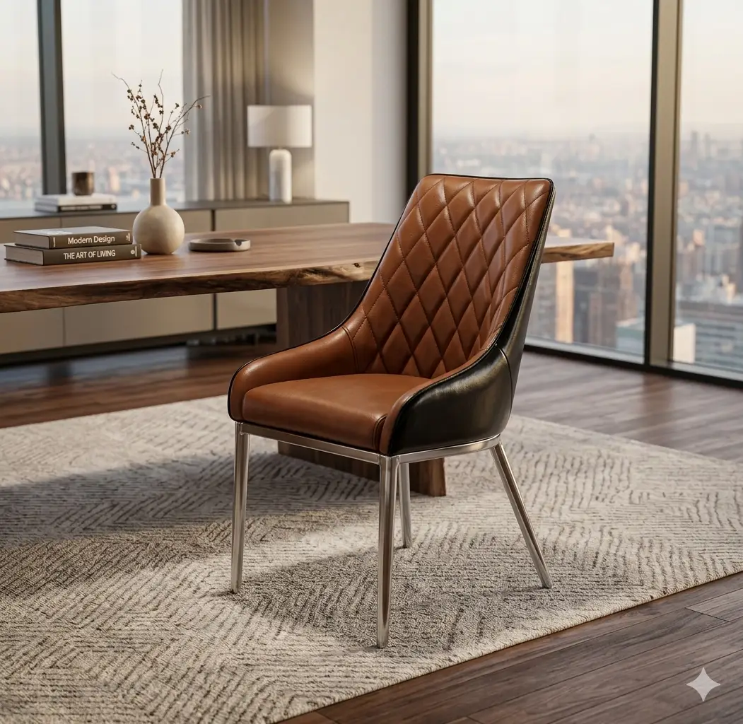 Quilted Leather Dining Chair