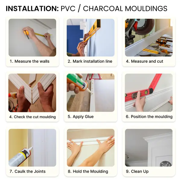 PVC / Charcoal  H | 8 ft x 22 mm x 11 mm Molding view 5