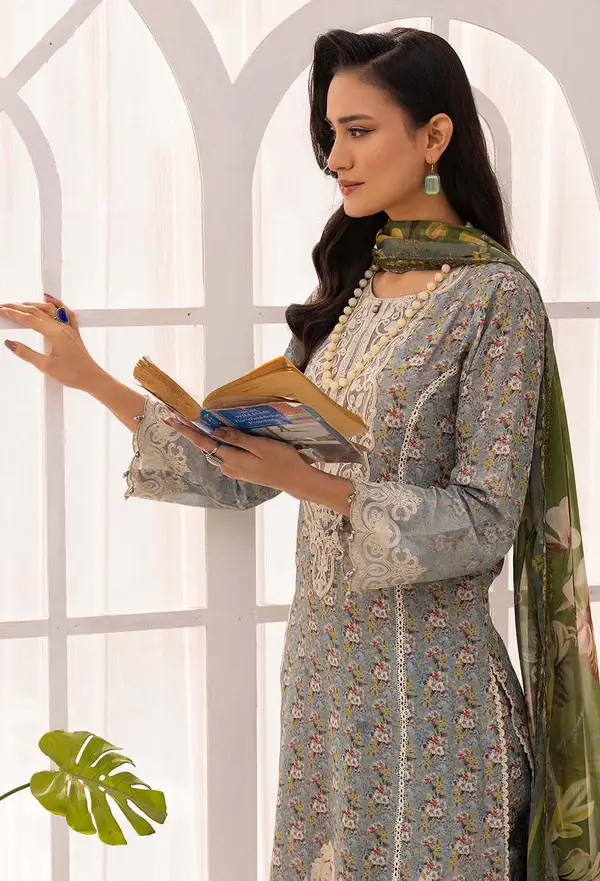 ADAN 'S LIBAS SOLANA Embroidered Lawn Suit / DF0025/D05 view 2