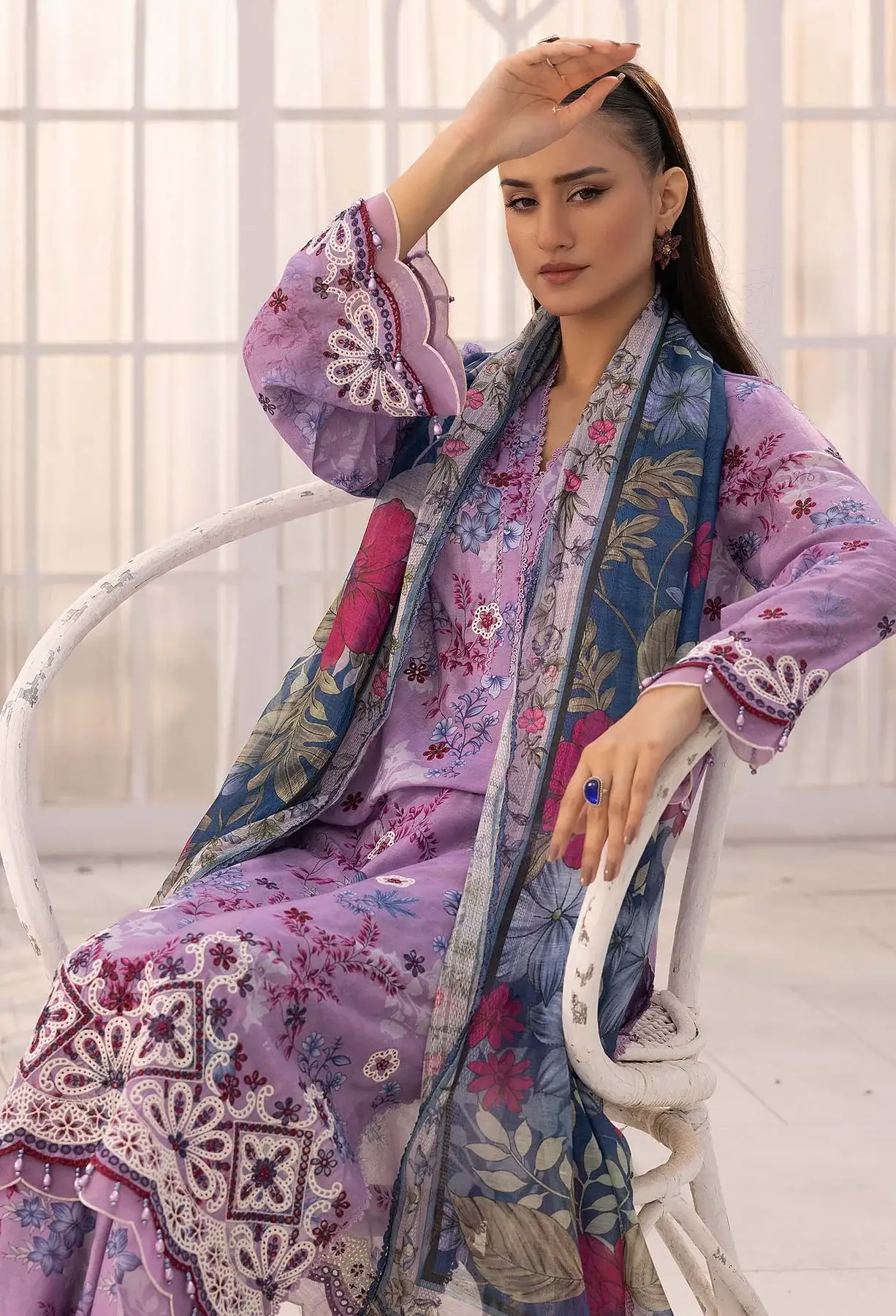 ADAN 'S LIBAS SOLANA Embroidered Lawn Suit / DF0025/D09 view 3