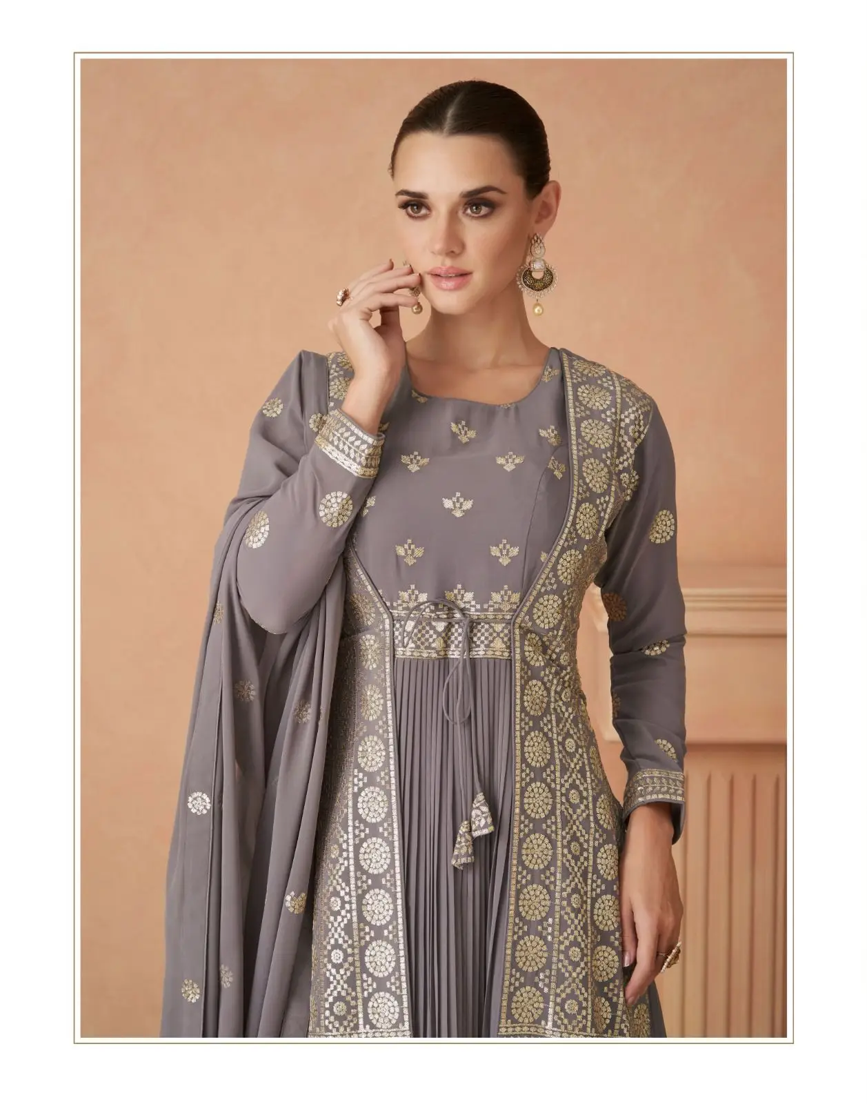 Gulkand Andaz Designer Gown With Dupatta Collection / 9910/ HC001090 view 2