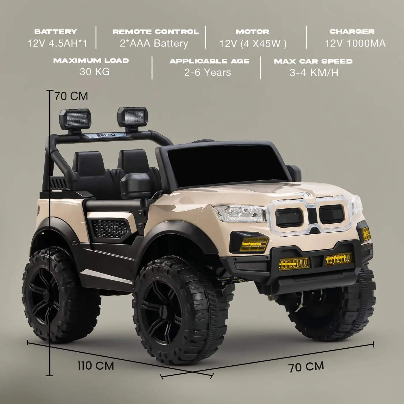 Baybee Electric Ride-on Jeep bmw green view 2