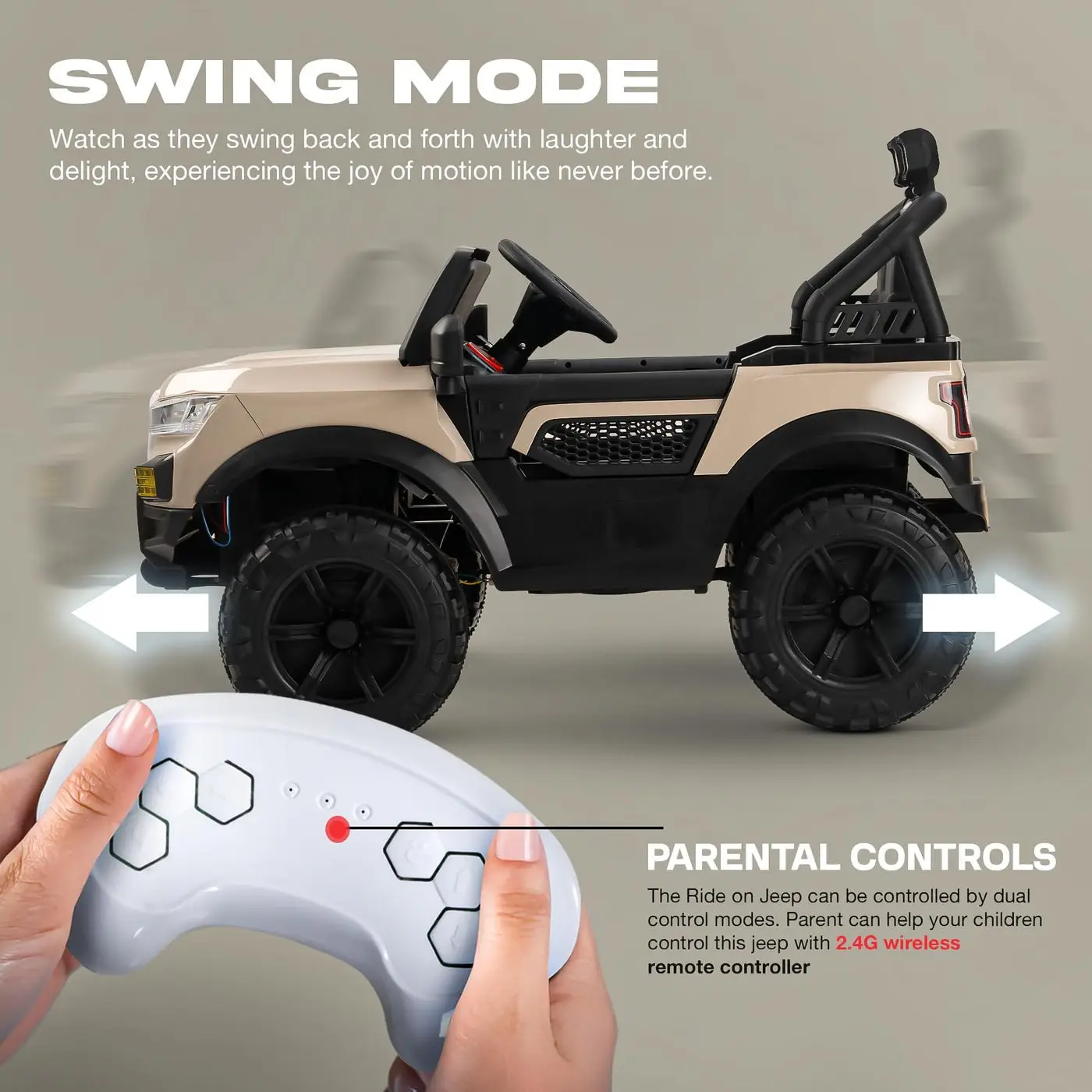 Baybee Electric Ride-on Jeep bmw green view 3