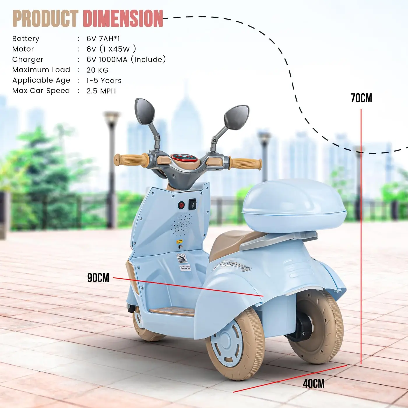 BabyBee Electric Ride-On Scooter view 8