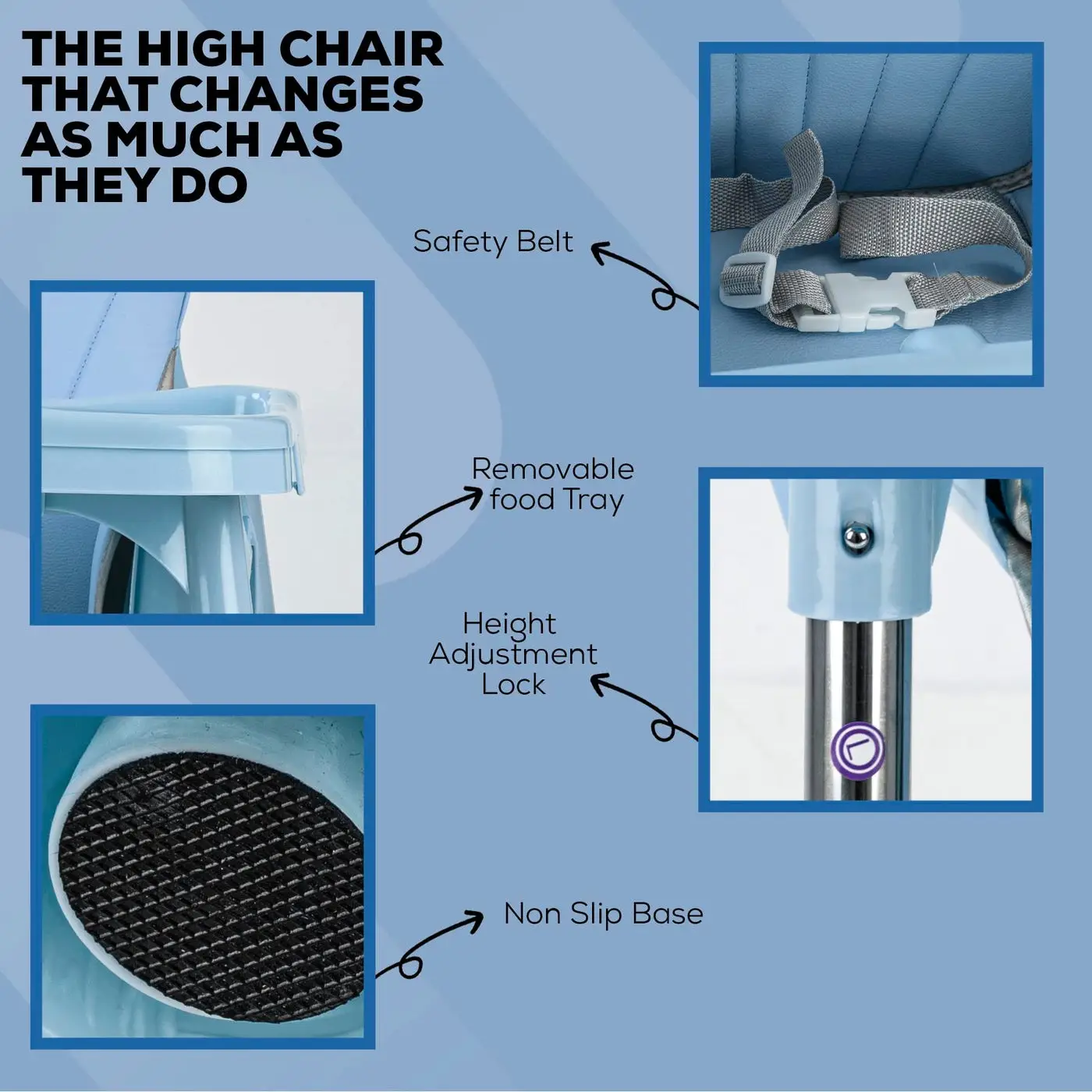 Convertible Baby High Chair b view 3