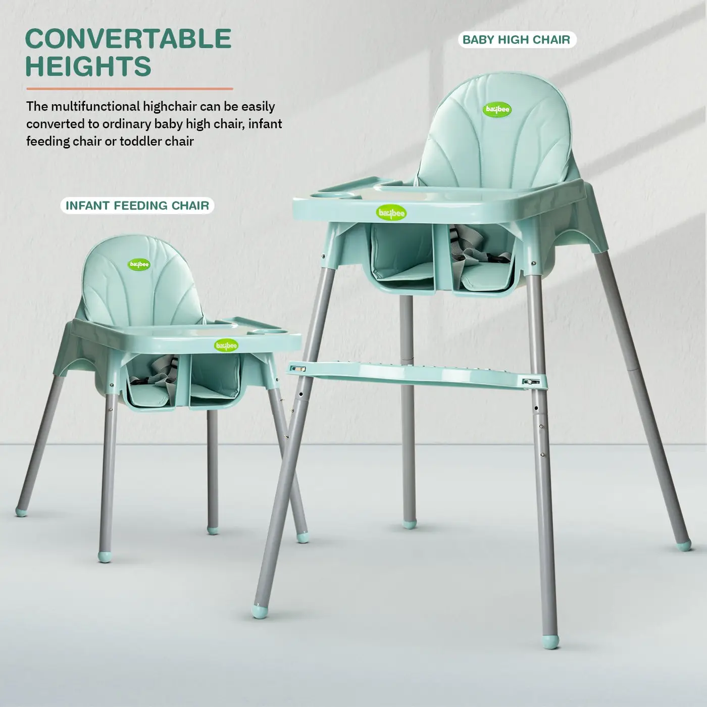Beebee High Chair green view 5