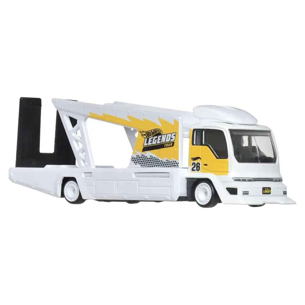 Hot Wheels Premium Toy Cars, 1:64 Scale Kousoku Team Transport Hauler & Honda Civic Type R with Real Riders Tires & Metal/Metal Body & Chassis view 2