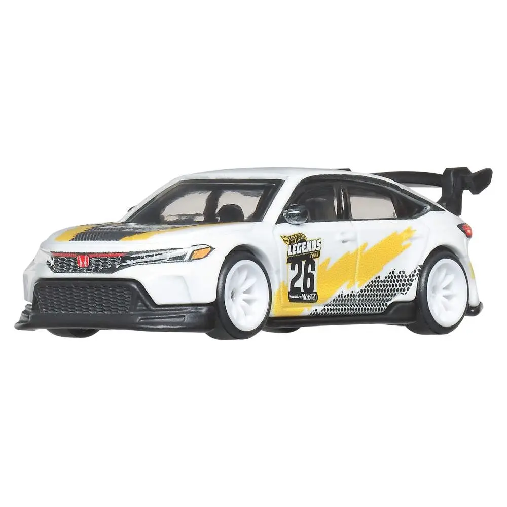 Hot Wheels Premium Toy Cars, 1:64 Scale Kousoku Team Transport Hauler & Honda Civic Type R with Real Riders Tires & Metal/Metal Body & Chassis view 5