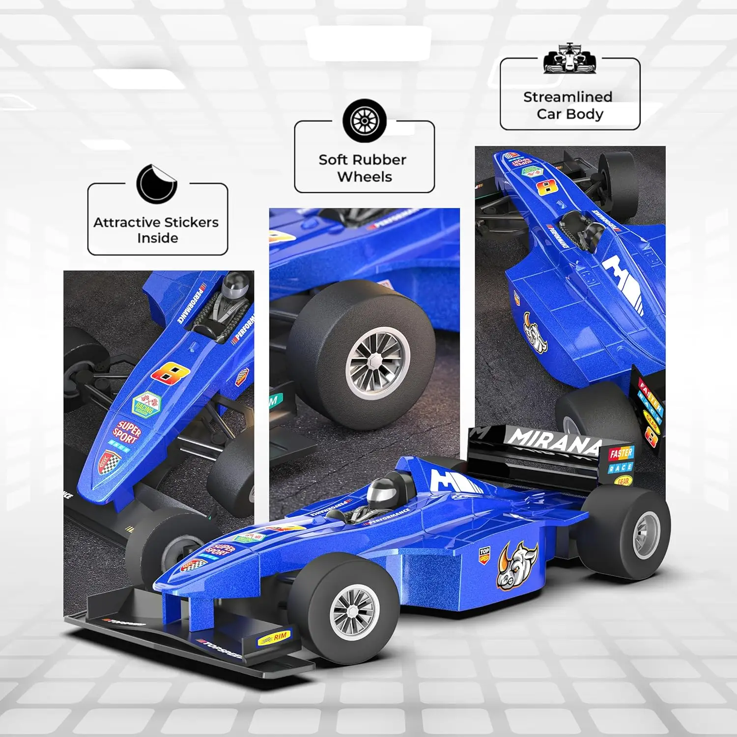 Mirana Racing Car F1 BLUE view 2