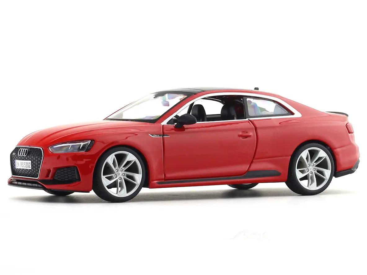 Audi RS 5 Coupe Red 1:24 Bburago with Acrylic Case Licensed Diecast Scale Model Car Collectible