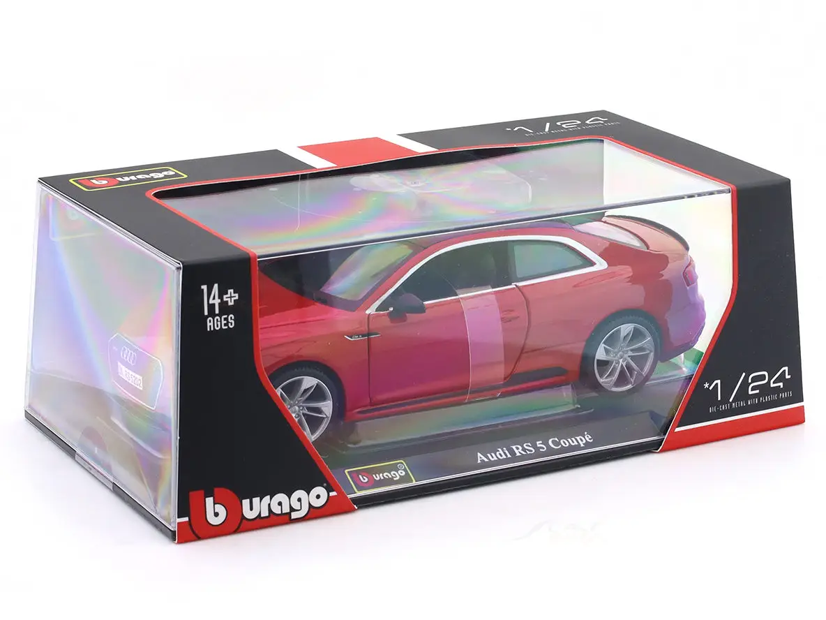 Audi RS 5 Coupe Red 1:24 Bburago with Acrylic Case Licensed Diecast Scale Model Car Collectible view 9