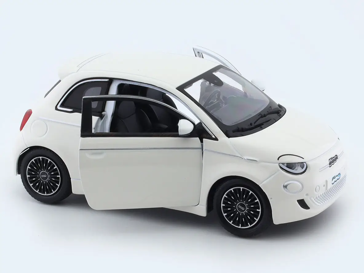 2023 Fiat 500e white 1:24 Bburago licensed diecast Scale Model car view 7