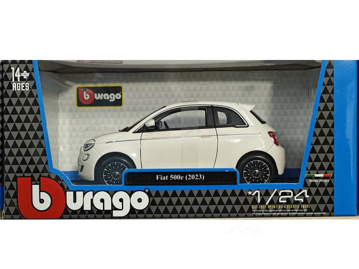 2023 Fiat 500e white 1:24 Bburago licensed diecast Scale Model car view 9