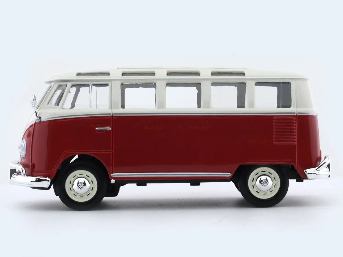 Volkswagen Van Samba red 1:25 Maisto Bburago licensed diecast Scale Model Van view 2