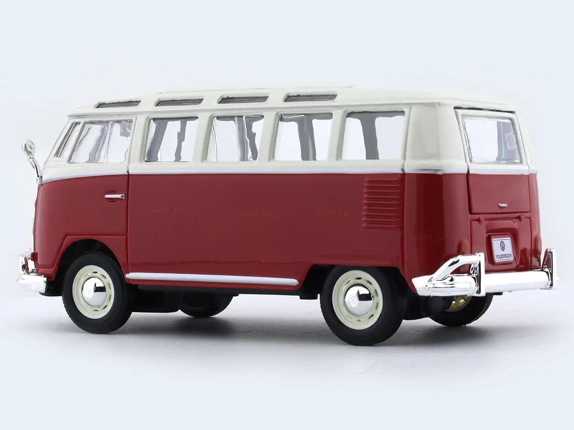 Volkswagen Van Samba red 1:25 Maisto Bburago licensed diecast Scale Model Van view 3