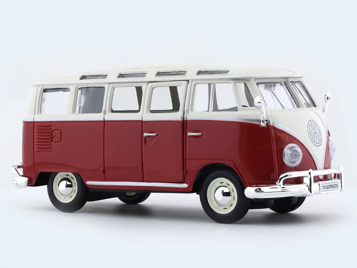 Volkswagen Van Samba red 1:25 Maisto Bburago licensed diecast Scale Model Van view 4