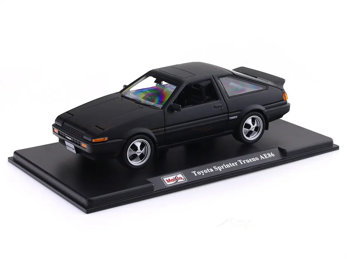 Toyota Sprinter Trueno AE86 Matte Black 1:24 Maisto licensed diecast Scale Model car collectible view 2