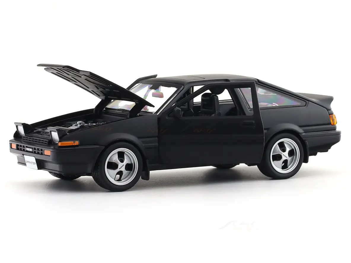Toyota Sprinter Trueno AE86 Matte Black 1:24 Maisto licensed diecast Scale Model car collectible view 4