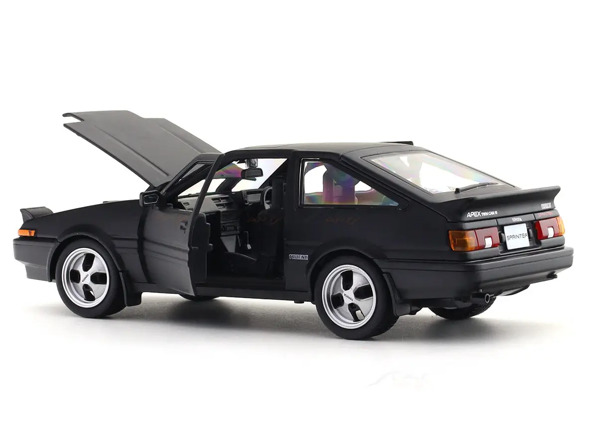 Toyota Sprinter Trueno AE86 Matte Black 1:24 Maisto licensed diecast Scale Model car collectible view 5