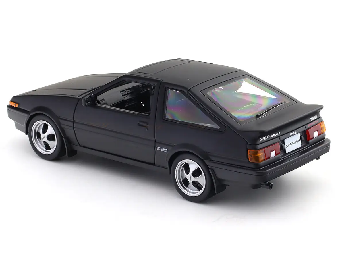 Toyota Sprinter Trueno AE86 Matte Black 1:24 Maisto licensed diecast Scale Model car collectible view 7