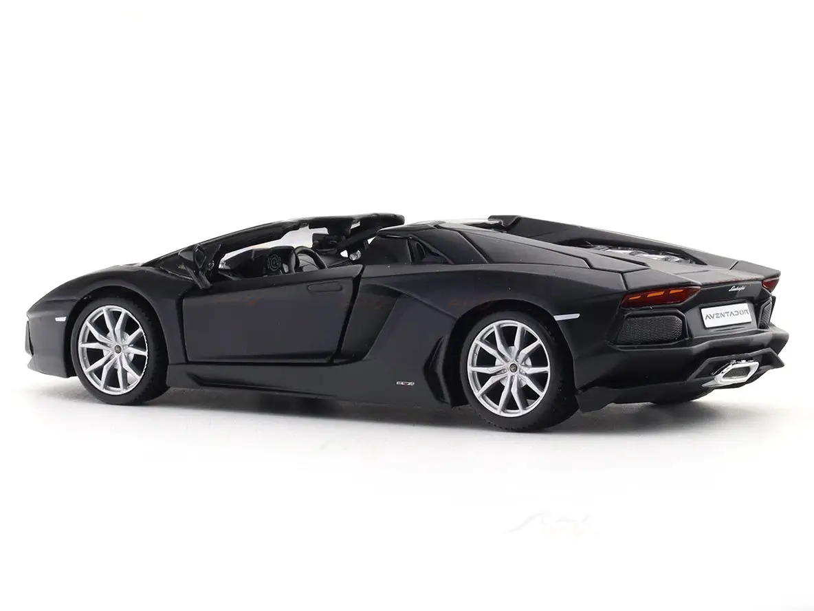 Lamborghini Aventador Roadster matte black 1:24 Maisto licensed diecast Scale Model car collectible view 3