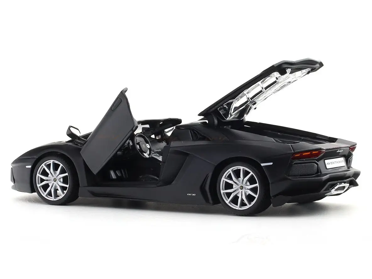 Lamborghini Aventador Roadster matte black 1:24 Maisto licensed diecast Scale Model car collectible view 6